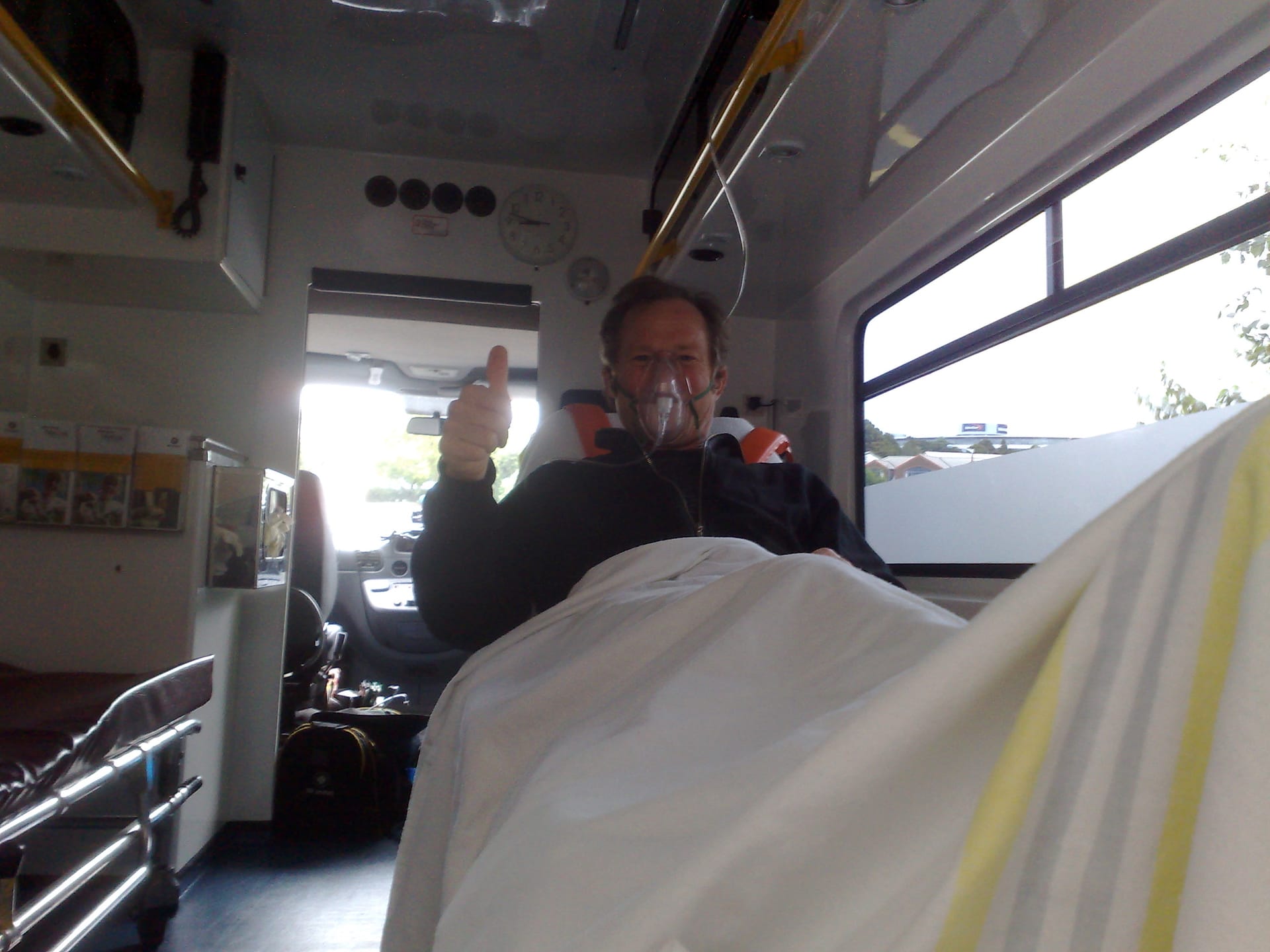 How the world looks from the back of an ambulance