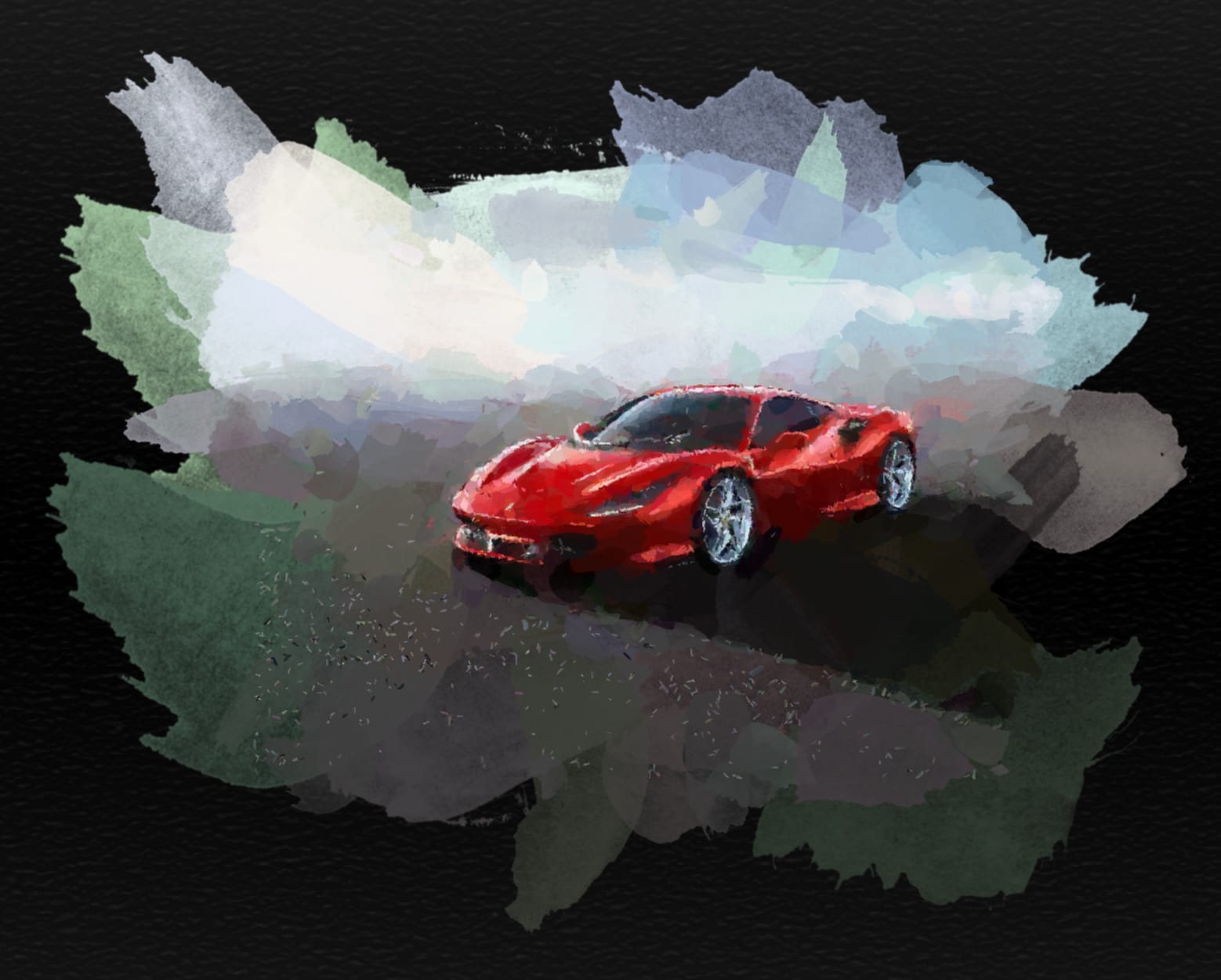 Looking sideways at the Ferrari driver