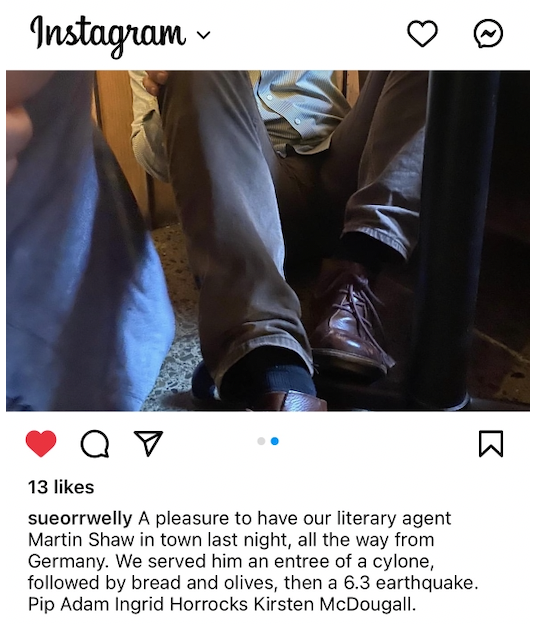 Entree of cyclone followed by bread, olives and earthquake